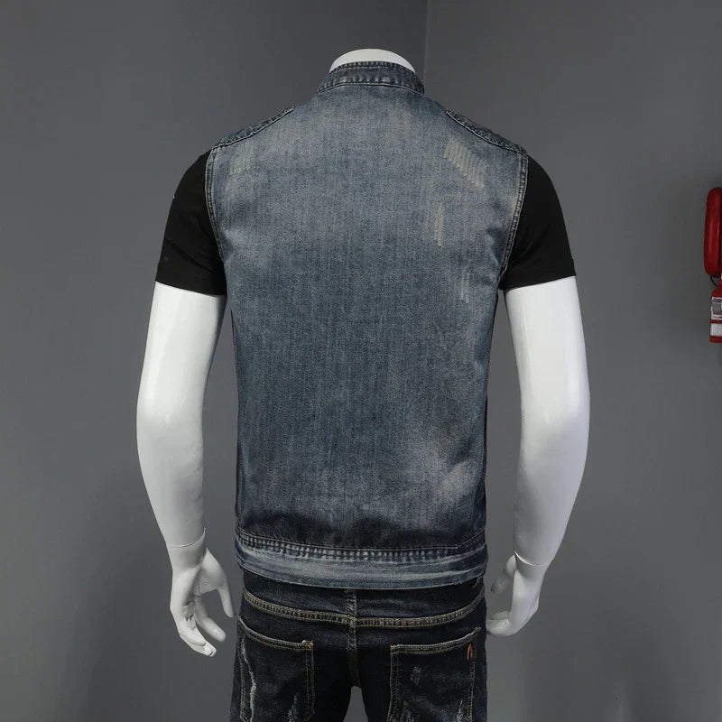 WW | Retro Herren Distressed Jeansjacke