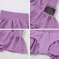 WW | Damen Sport Shorts Mit Rüschen Und Taschen