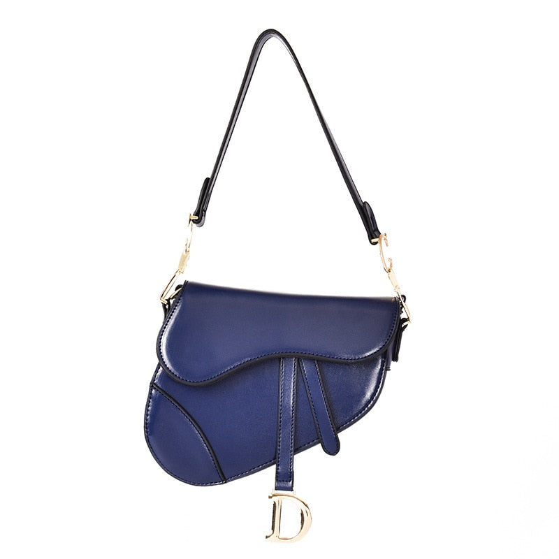 WW | Damen Schultertasche - Exklusive PU-Leder Satteltasche mit breitem Riemen und luxuriösem Aussehen