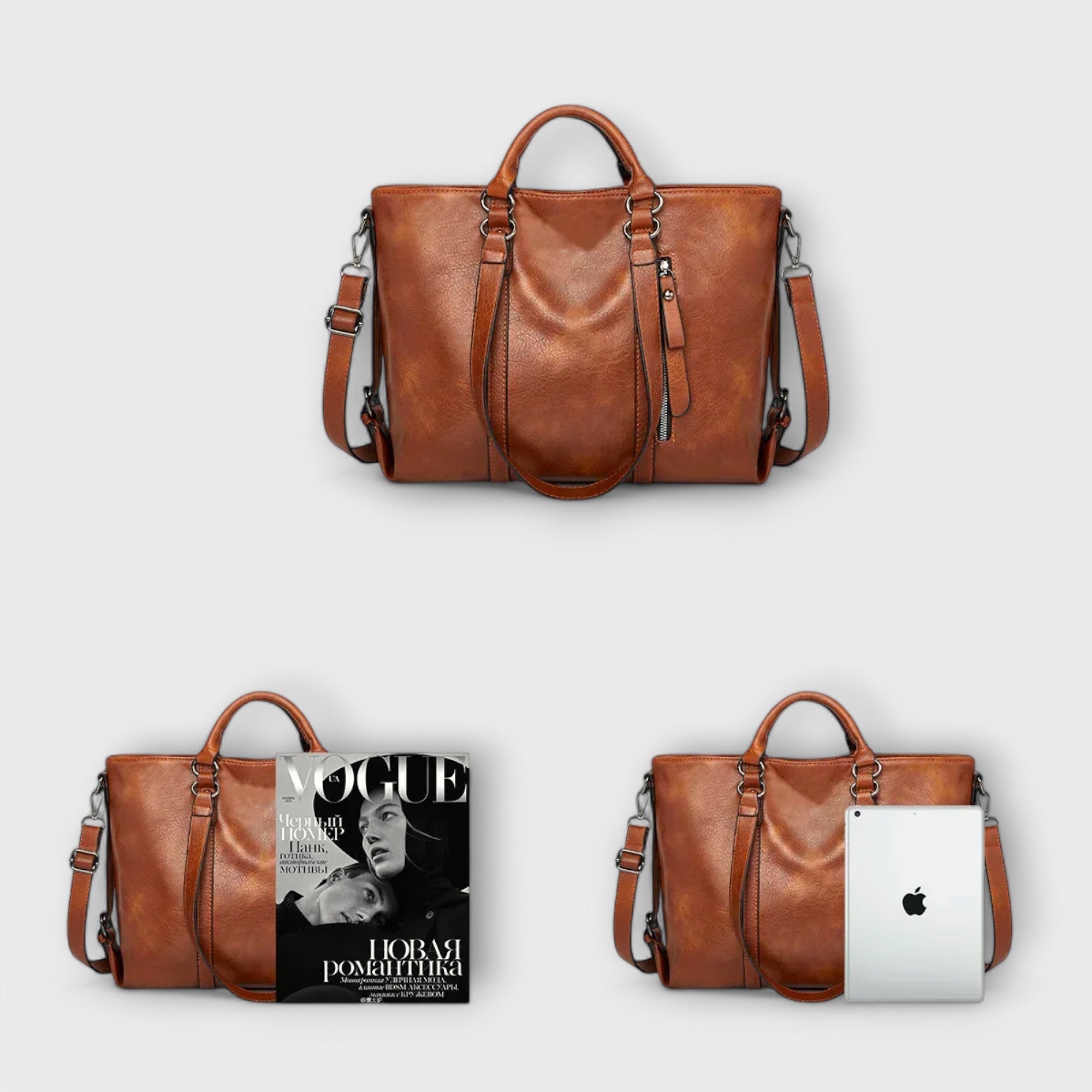 WW | Große Lederhandtasche