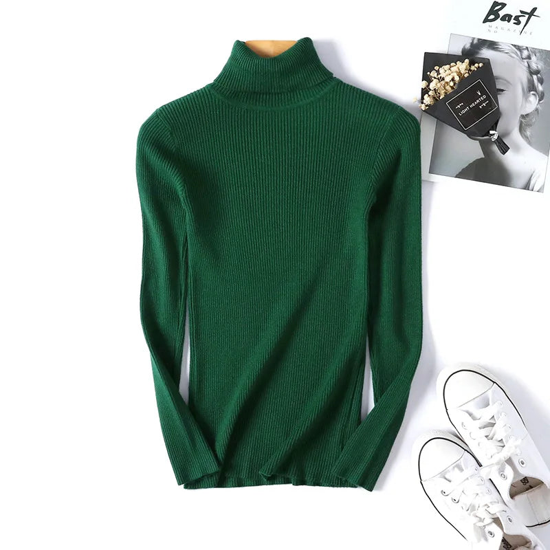 W&W Mode - Damen-Ripp-Turtleneck für elegante Raffinesse