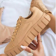 WW | Wildleder Sneakers Mit Klobigem Plateau Für Damen