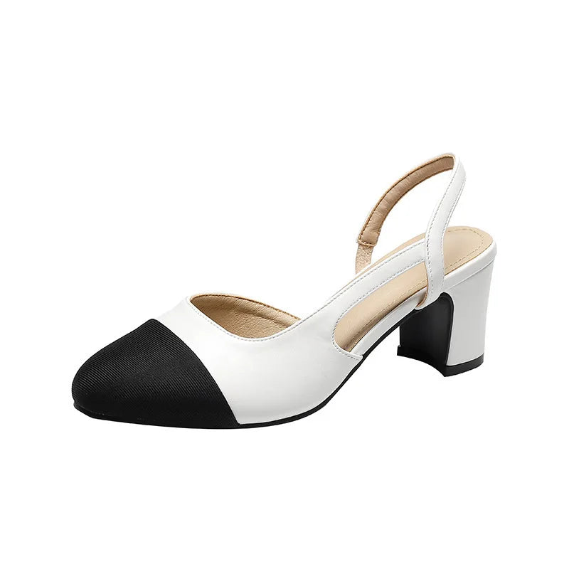 WW | Patchwork Leder Slingbacks Frauen Sandalen Mode Flache Ferse Frauen Schuhe Sexy Party Sandalen Kleid Hochzeit Party Schuhe