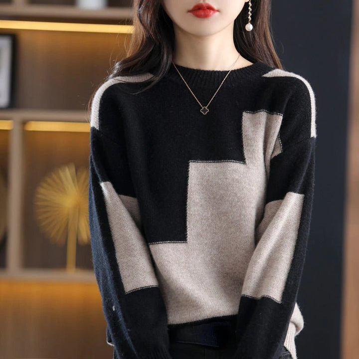 W&W Mode - Gestrickter Freizeitpullover - Damen Gemütlicher Strickpullover