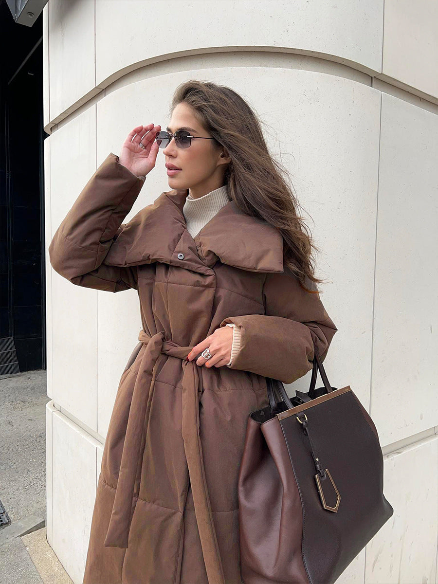W&W Mode | Langer Wintermantel mit breitem elegantem Kragen