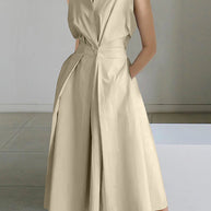 WW | Weißes Hemdkragen Urban Baumwollkleid