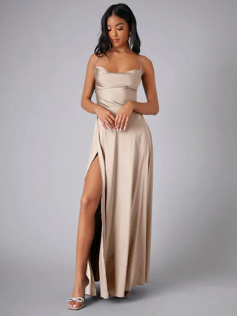 WW | Seiden-Maxikleid mit Geflochtenem Rücken Kleid Dich für Formelle Anlässe Lucette