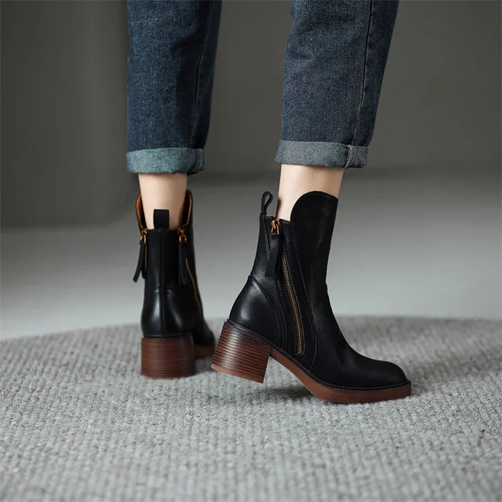 W&W Mode | Leder Stiefeletten