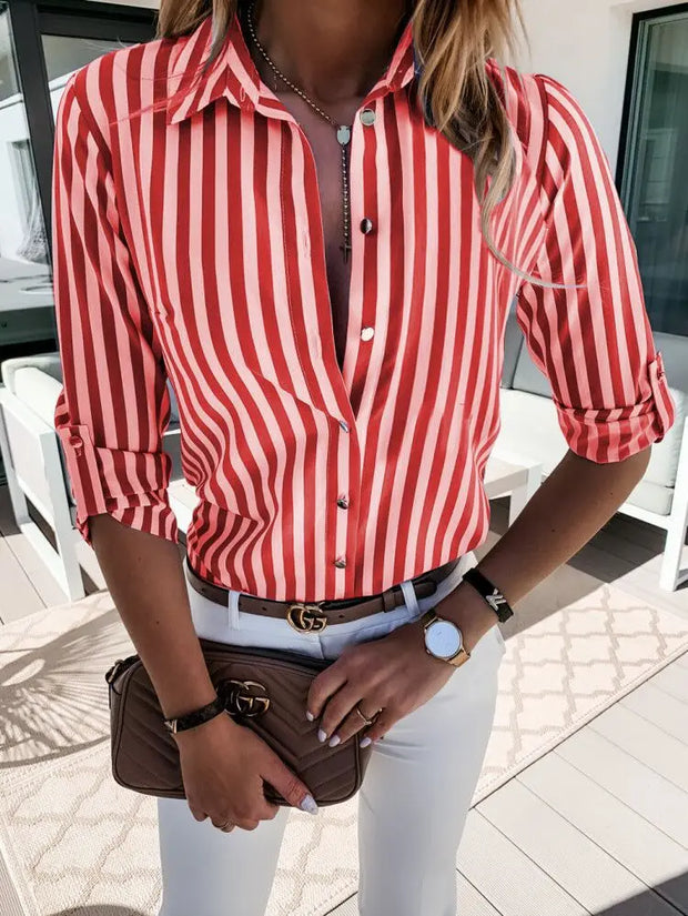 WW | Gestreifte Button-Up Bluse für Damen