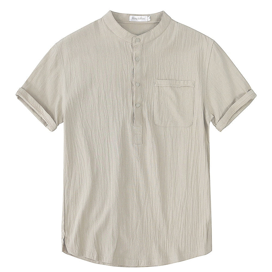 WW | Herren Kurzarm T-shirt Aus Leinen Baumwolle Atmungsaktiv