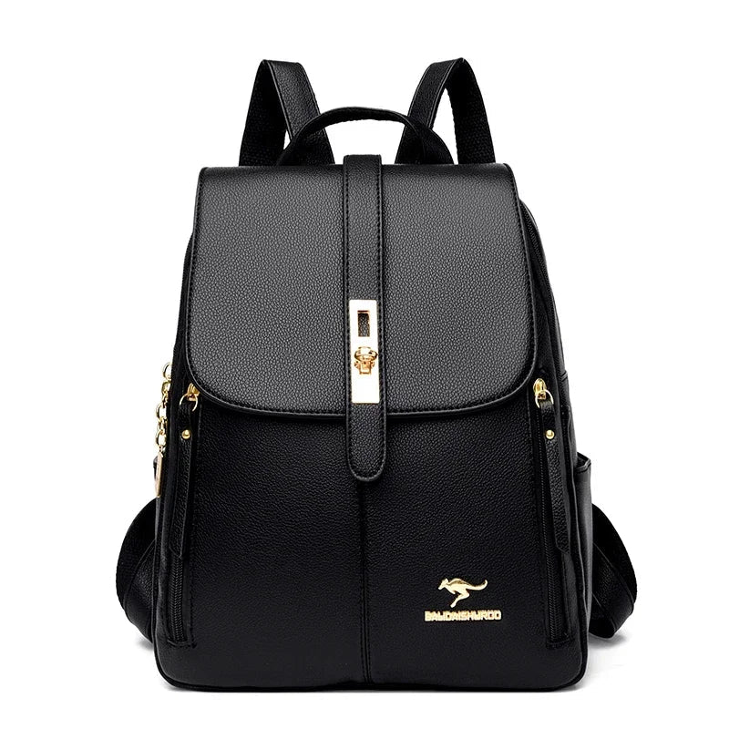 WW | Anti Diebstahl Lederrucksack Für Damen Mit Großem Fassungsvermögen