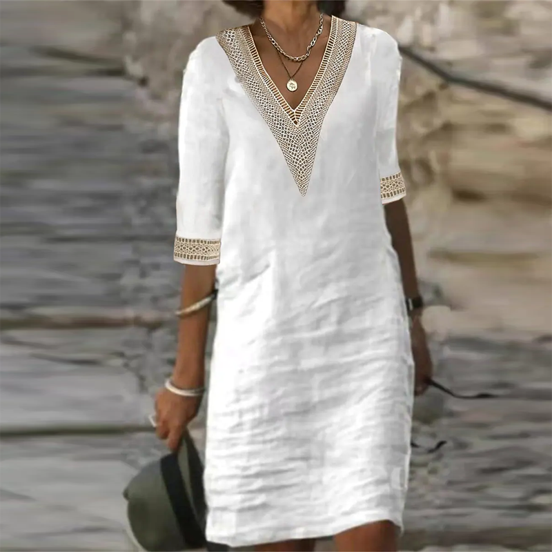 WW | Stilvolles Leinen Sommerkleid für Frauen