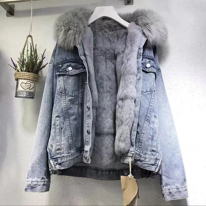 W&W Mode - Modische warme Jeansjacke für Frauen