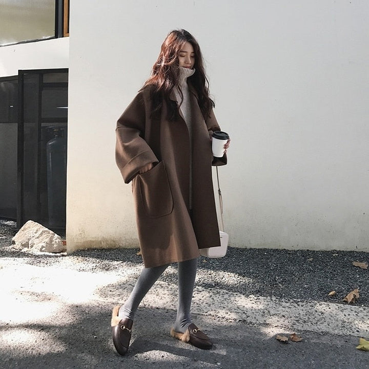 W&W Mode | Eleganter Lockerer Woll Trenchcoat für