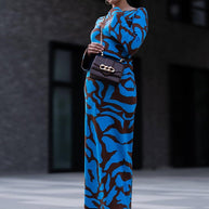 WW | Stilvolles lang gestricktes Kleid mit langen Ärmeln