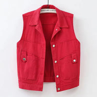 WW | Lässige Denimweste mit Taschen Detail