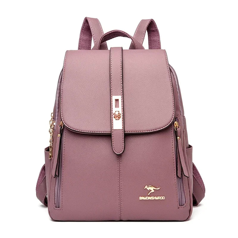 WW | Anti Diebstahl Lederrucksack Für Damen Mit Großem Fassungsvermögen