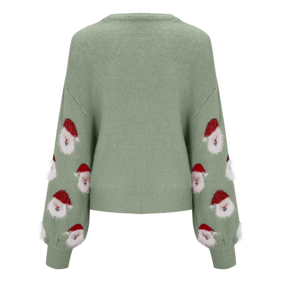 WW - Hässlicher Weihnachtspulli - Santa Claus Muster Pullover