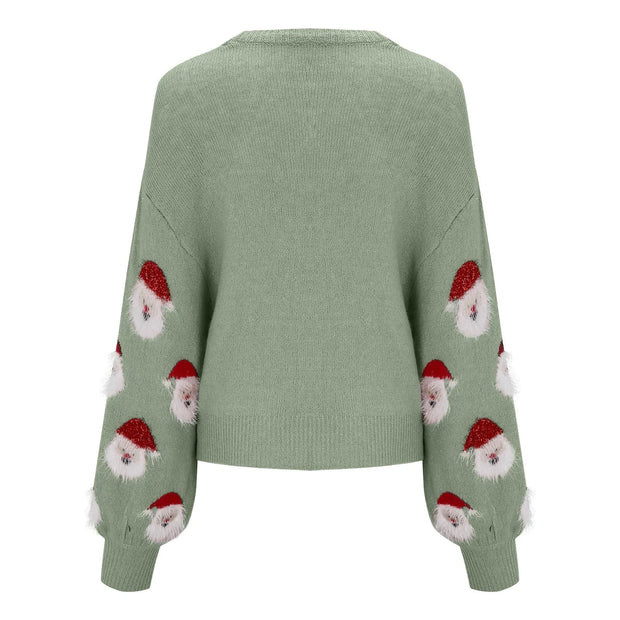 WW - Hässlicher Weihnachtspulli - Santa Claus Muster Pullover