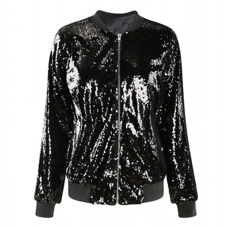 W&W Mode | Paillettenmantel Bomberjacke