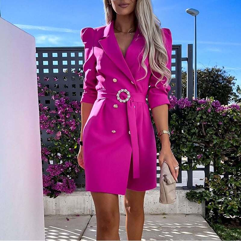 WW - Blazerkleid mit Reverskragen und Taillengürtel