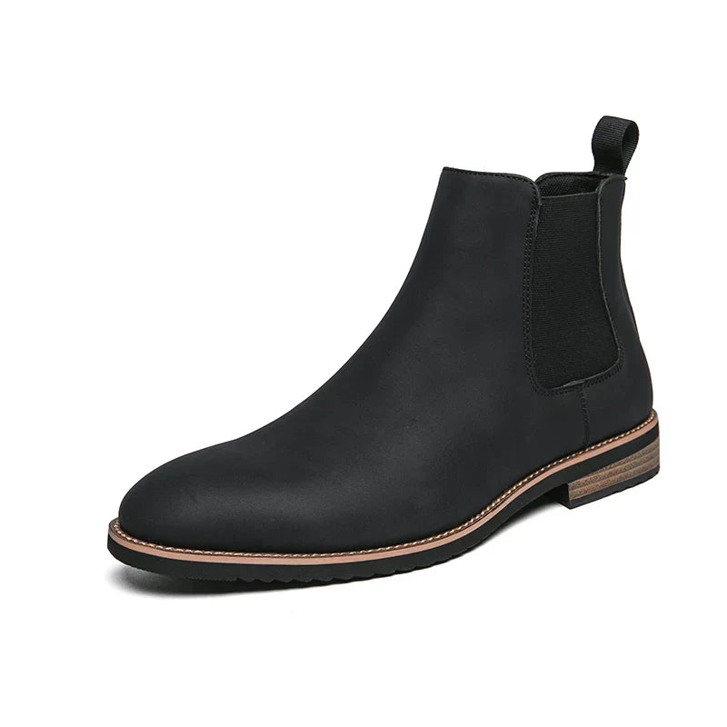 Leder-Chelsea-Stiefel mit zeitlosem Stil