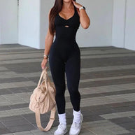 WW | Sportlicher Jumpsuit Frauen Sportbekleidung Push-Up Gym Set Frauen Fitness Overall Lycra Sport Outfit für Frauen Sportbekleidung Yoga Kleidung Pink