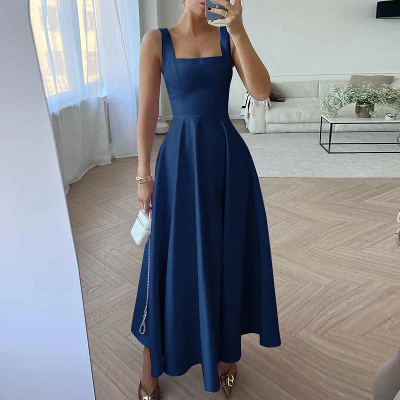 WW | Modernes Ärmelloses Maxikleid Mit Hoher Taille Für Frauen