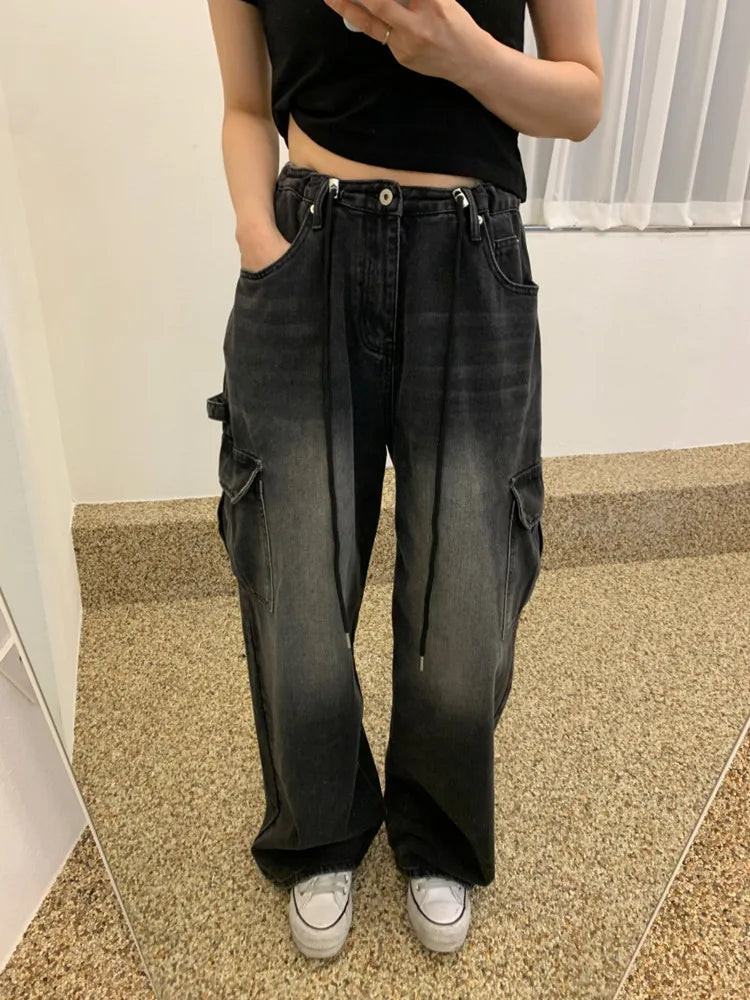 WW | Trashy Y2K Streetwear Multi Pockets Baggy Jeans Cargo Hosen für Frauen 90Er Vintage Kleidung Hip Hop Damen Hosen Ropa Mujer
