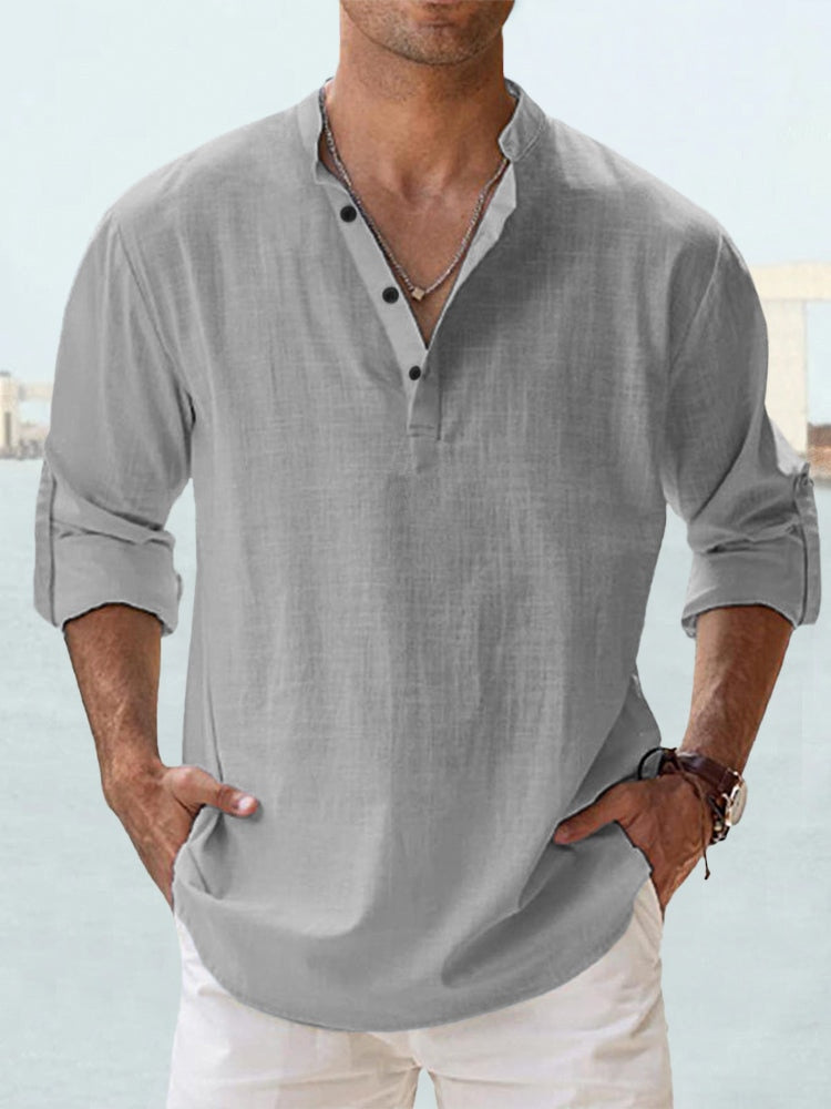 W&W Mode | Atmungsaktives Baumwoll Leinen Shirt Lässiger Schnitt