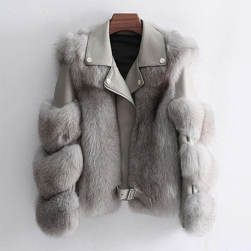 WW™ - Luxus Leder Pelz Jacke [Letzter Tag Rabatt]