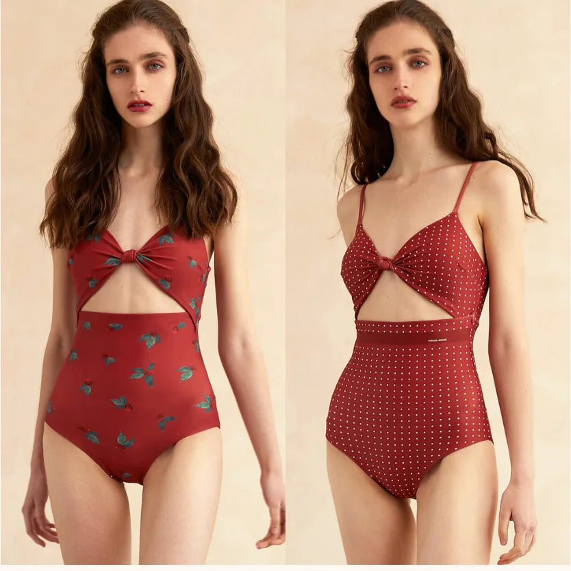 WW | Neue Kollektion Gedruckt Doppelseitig Tragbar Schwimmen Badeanzug Frauen Bandage Sexy Einteiler Badeanzug Strandbekleidung Schwimmbekleidung Frau