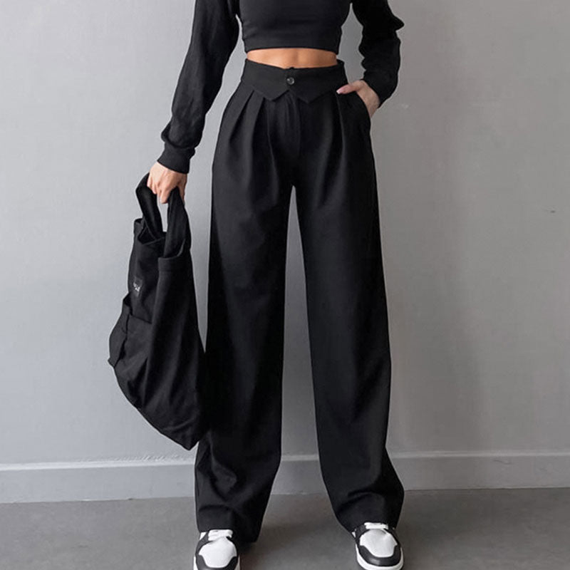 WW | Stilvolle High-Waist-Hose mit Falten