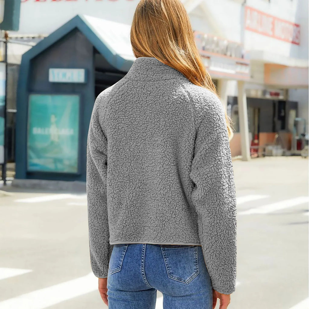 WW | Cropped Teddy Bomber Jacke Damen