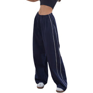 WW Großzügige Cargo-Hose | Damen Kordelzug Elastischer Niedriger Bund Parachute Hose