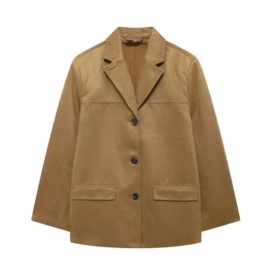 W&W Mode | Retro-Braune Damenjacke