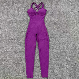 WW | Sportlicher Jumpsuit Frauen Sportbekleidung Push-Up Gym Set Frauen Fitness Overall Lycra Sport Outfit für Frauen Sportbekleidung Yoga Kleidung Pink