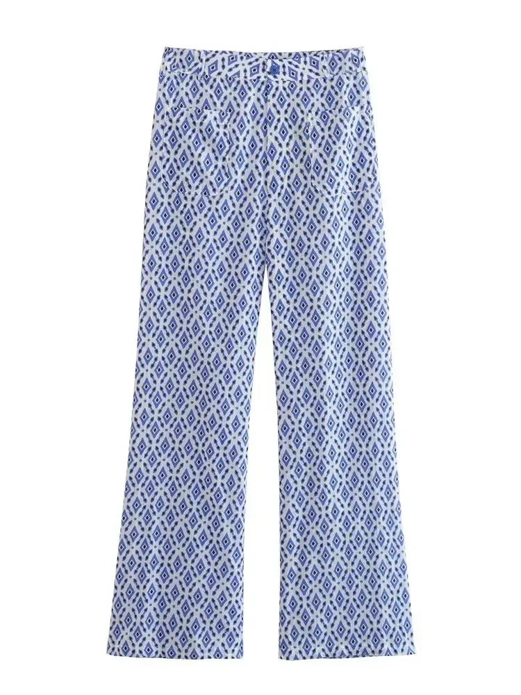 WW | Ohne Ärmel Top und Hose mit Weiten Beinen - Trendiger Druck - Atmungsaktiver Stoff