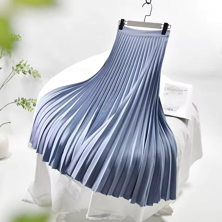 W&W Mode | Satin Plissee Rock Hohe Taille