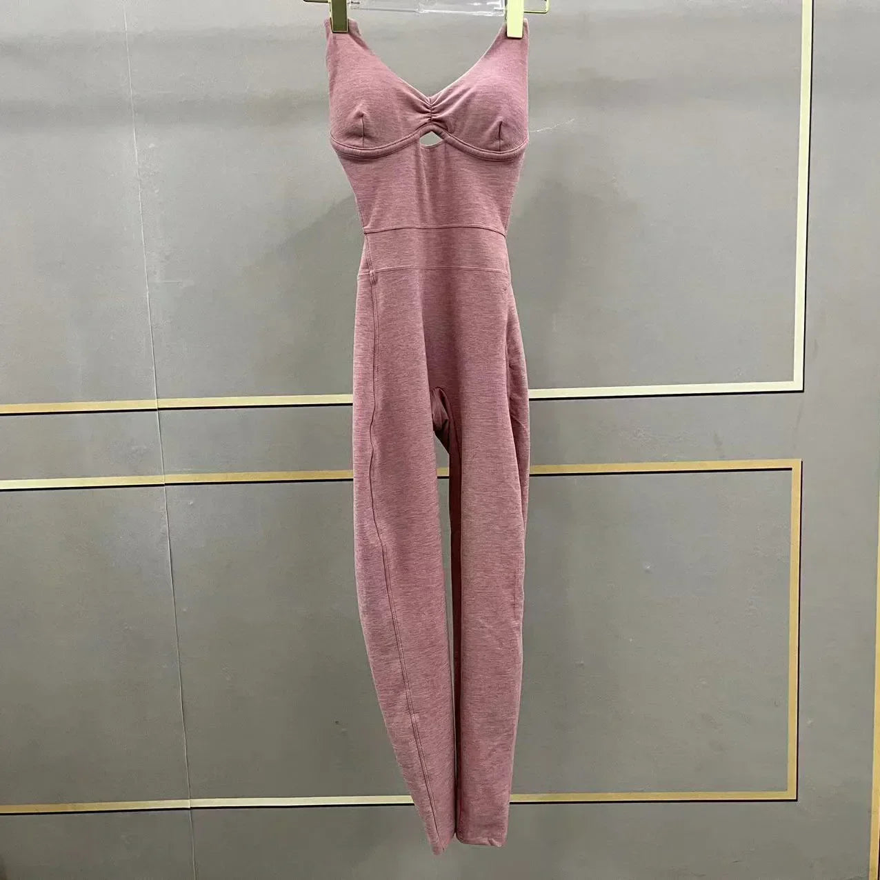 WW | Sportlicher Jumpsuit Frauen Sportbekleidung Push-Up Gym Set Frauen Fitness Overall Lycra Sport Outfit für Frauen Sportbekleidung Yoga Kleidung Pink