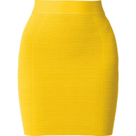 WW | Gelbe Farbe Frauen Sexy Bodycon Minirock Rayon Bandage Mode Nachtclub Festbekleidung Feier Röcke Hohe Qualität