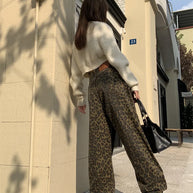 WW | Modische Leopardenmuster Jeans Für Damen