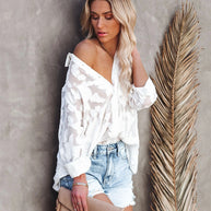 WW | Weiße Bluse mit Muster