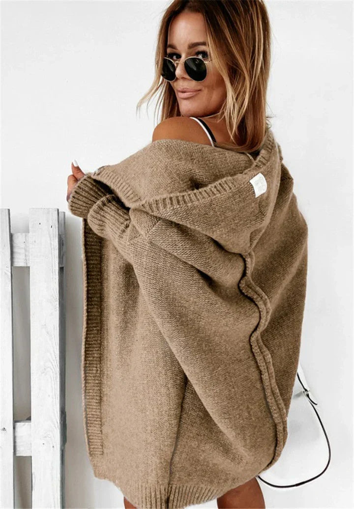 W&W Mode | Superweiche Gestrickte Strickjacke Mit Taschen Und Kapuze Für Damen