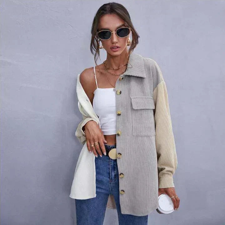 Button-Down-Cordjacke für Damen