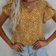 WW | Kurzärmlige Sommerbluse mit Slim Fit Ohne Kragen