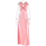 WW | Schleife Rückenfrei Abend Maxi Kleid