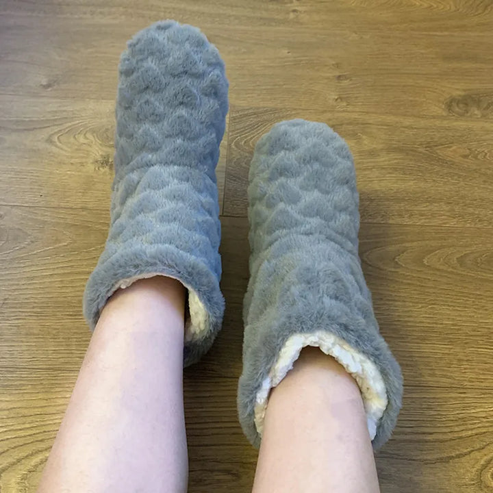 W&W Mode | Plüsch Hausschuh - gemütliche Fleece-Pantoffeln