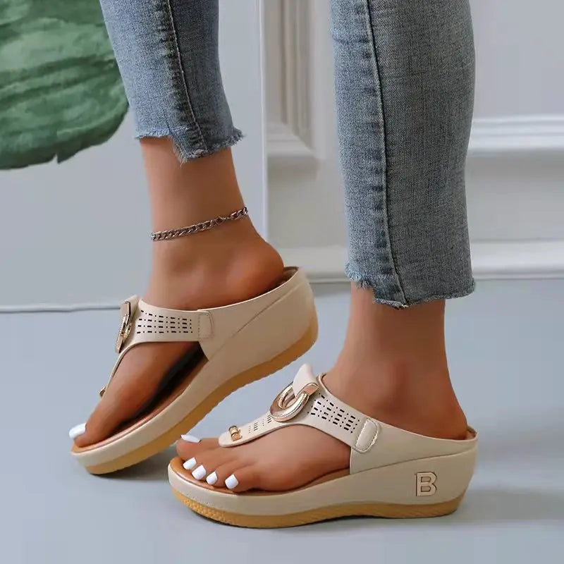 WW | Sommerschuhe, Große Plateausohlen, Rutschfest, Bequeme Strandschuhe