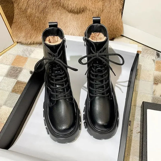 WW | Wasserdichte Schnürstiefel mit Fellfutter